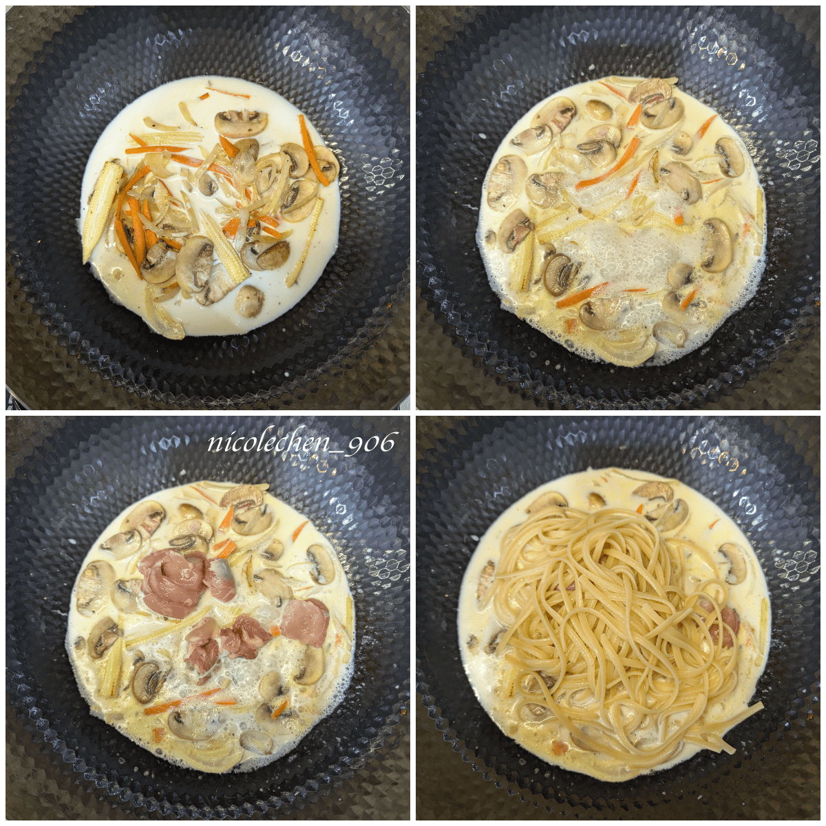 ﹝食譜分享﹞白醬義大利麵∣用滿滿牛奶做成∣不加麵粉也能香濃好吃∣半小時做出奶香十足義大利麵∣小朋友最愛的料理∣晚餐食譜∣ - 第5張圖