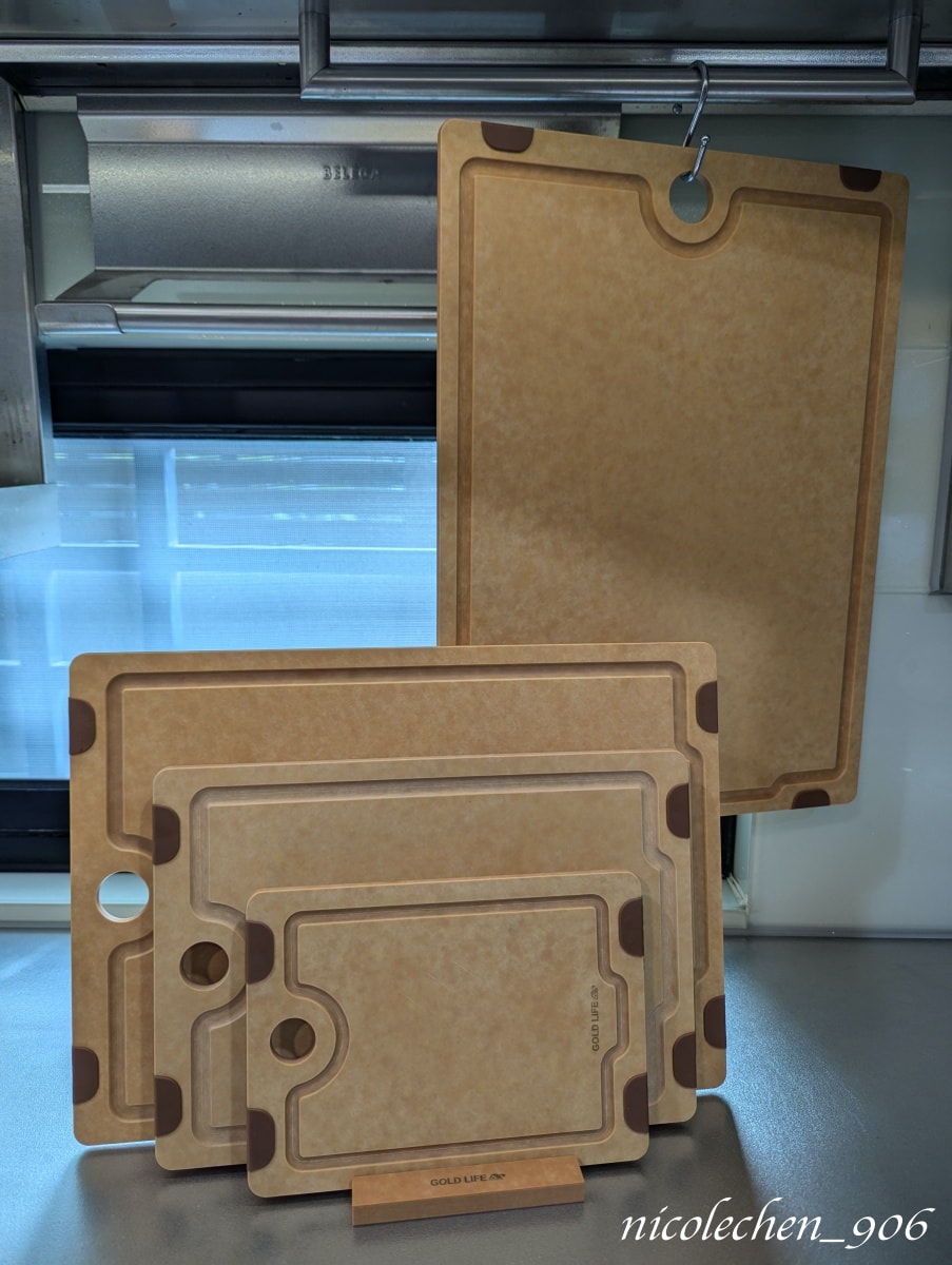 ﹝廚房好物﹞闔樂泰GOLD LIFE 木纖維砧板∣可放入洗碗機∣超止滑 可以當桿麵墊的砧板∣四種尺寸符合各種需求∣砧板推薦∣ - 第5張圖